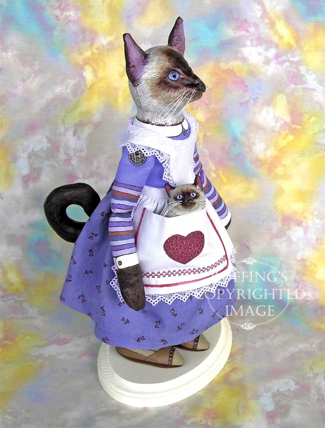Loretta Siamese Original Folk Art Cat Doll by Max Bailey and Elizabeth Ruffing