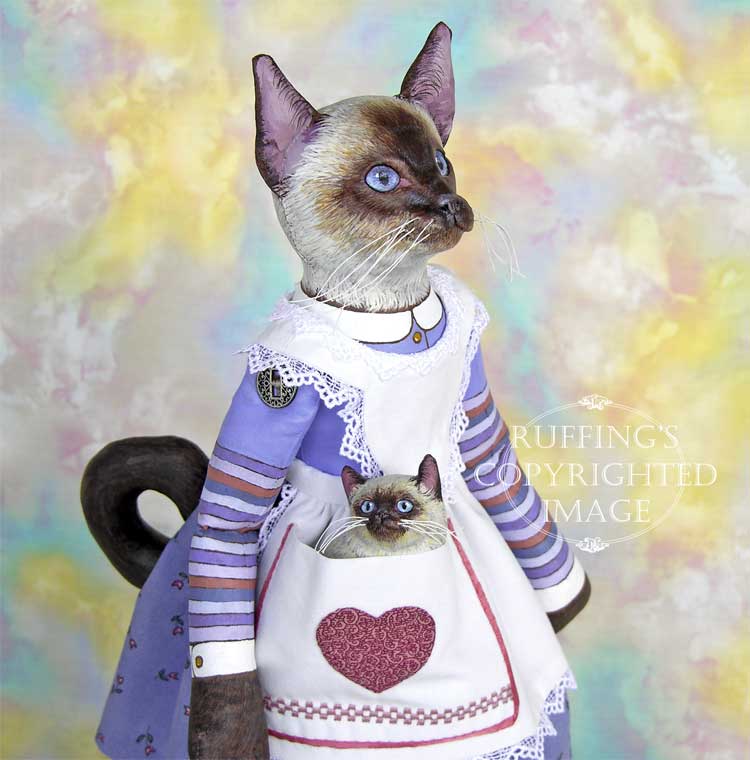 Loretta Siamese Original Folk Art Cat Doll by Max Bailey and Elizabeth Ruffing