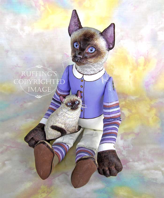 Loretta Siamese Original Folk Art Cat Doll by Max Bailey and Elizabeth Ruffing