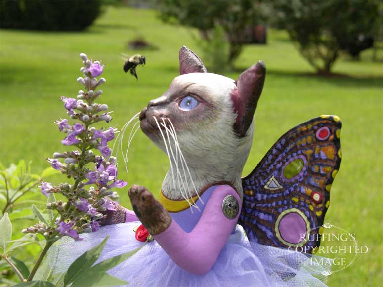 Luna the Pixie Kitten Folk Art Cat Doll by Max Bailey and Elizabeth Ruffing