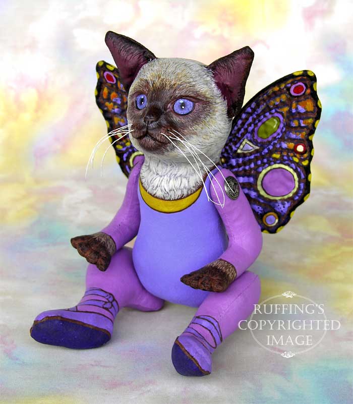 Luna the Pixie Kitten Folk Art Cat Doll by Max Bailey and Elizabeth Ruffing