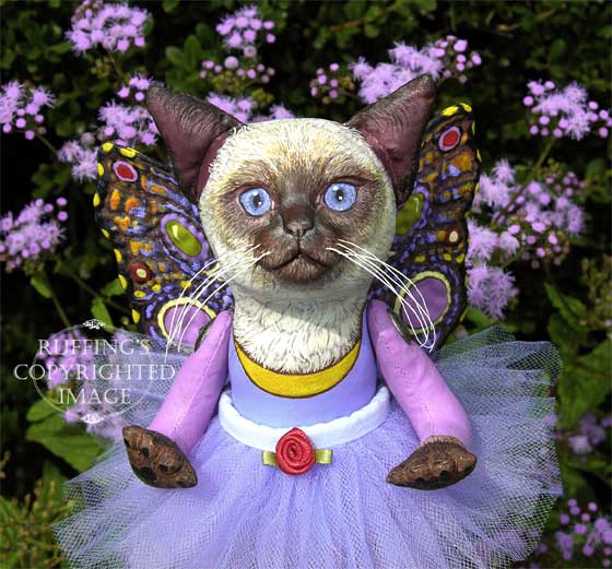 Luna the Pixie Kitten Folk Art Cat Doll by Max Bailey and Elizabeth Ruffing