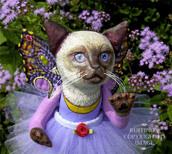 Luna the Pixie Kitten Folk Art Cat Doll by Max Bailey and Elizabeth Ruffing