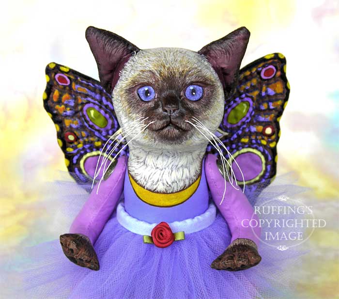Luna the Pixie Kitten Folk Art Cat Doll by Max Bailey and Elizabeth Ruffing