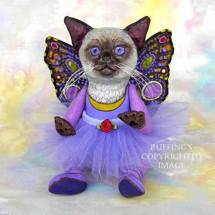 Luna the Pixie Kitten Folk Art Cat Doll by Max Bailey and Elizabeth Ruffing