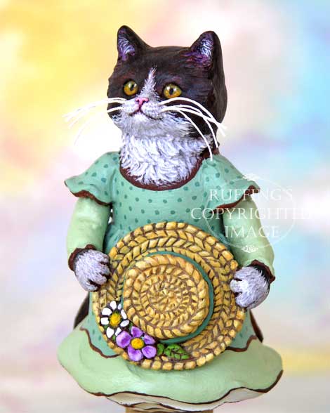 Matilda the Tuxedo Kitten Original Folk Art Cat Doll Figurine by Max Bailey