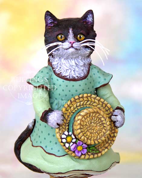 Matilda the Tuxedo Kitten Original Folk Art Cat Doll Figurine by Max Bailey