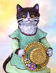 Matilda the Tuxedo Kitten Original Folk Art Cat Doll Figurine by Max Bailey