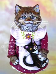 Crocus the Siamese Kitten Folk Art Doll Figurine by Max Bailey