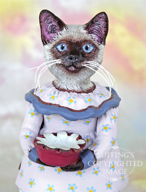 Crocus the Siamese Kitten Folk Art Doll Figurine by Max Bailey