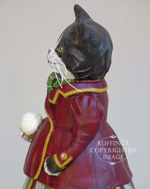Millicent, Original One-of-a-kind Tuxedo Kitten Art Doll Figurine by Max Bailey