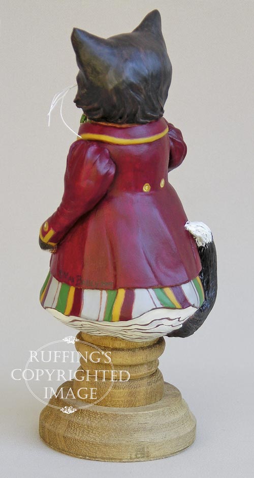 Millicent, Original One-of-a-kind Tuxedo Kitten Art Doll Figurine by Max Bailey