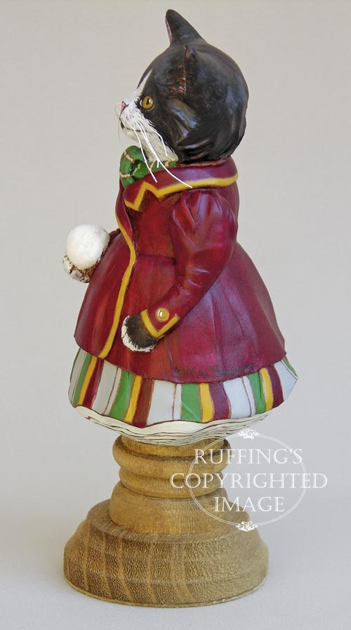 Millicent, Original One-of-a-kind Tuxedo Kitten Art Doll Figurine by Max Bailey