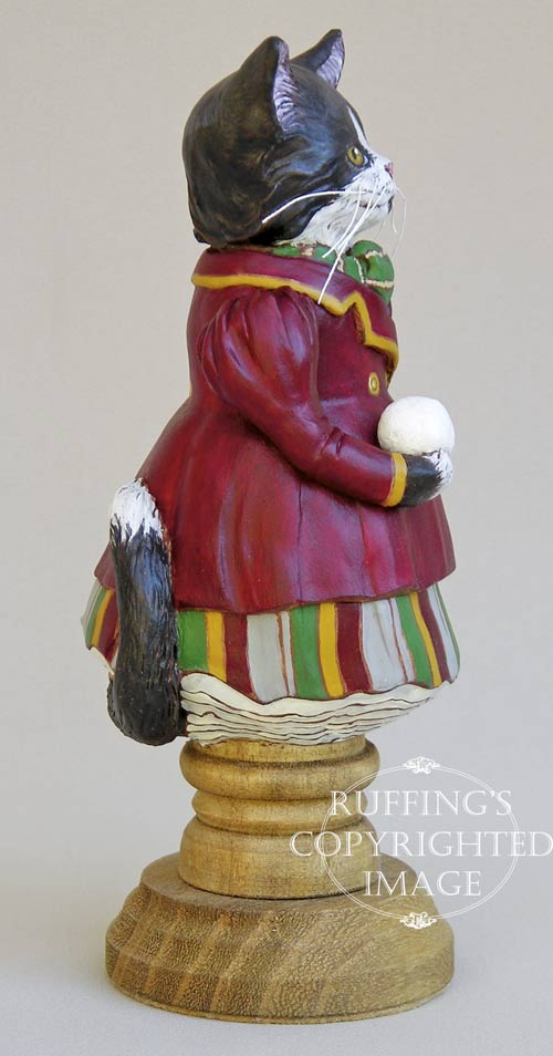 Millicent, Original One-of-a-kind Tuxedo Kitten Art Doll Figurine by Max Bailey