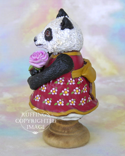 Miranda the Panda, Original One-of-a-kind Folk Art Doll Figurine by Max Bailey