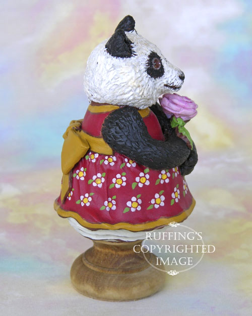 Miranda the Panda, Original One-of-a-kind Folk Art Doll Figurine by Max Bailey
