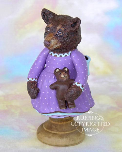 Patsy, Original One-of-a-kind Brown Bear Folk Art Doll Figurine by Max Bailey