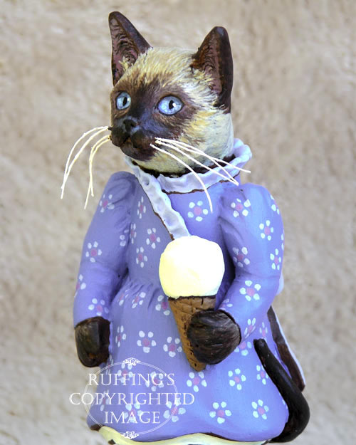 Sasha the Siamese Kitten, Original One-of-a-kind Folk Art Doll Figurine by Max Bailey