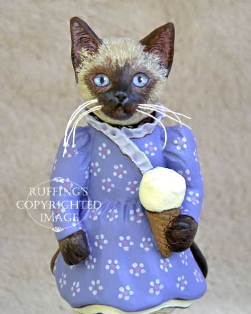 Sasha the Siamese Kitten, Original One-of-a-kind Folk Art Doll Figurine by Max Bailey