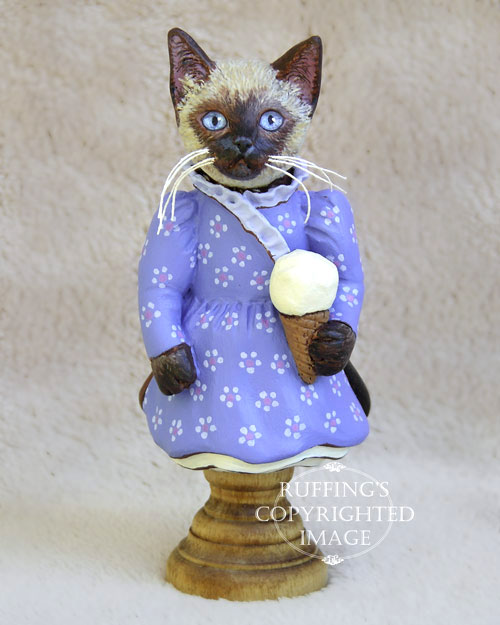 Sasha the Siamese Kitten, Original One-of-a-kind Folk Art Doll Figurine by Max Bailey
