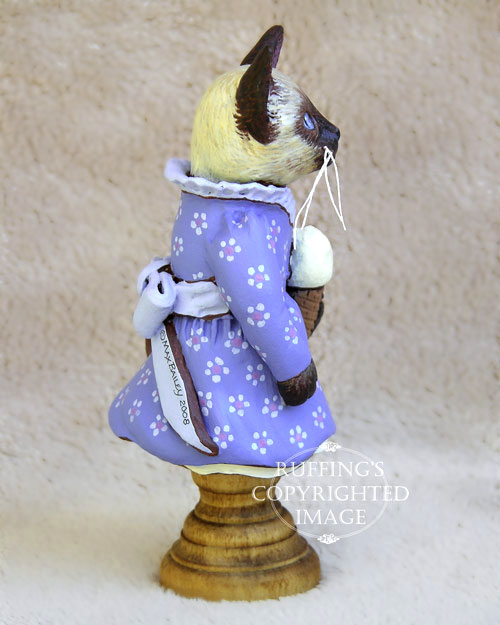 Sasha the Siamese Kitten, Original One-of-a-kind Folk Art Doll Figurine by Max Bailey