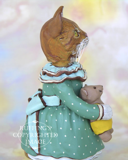 Suzannah the Ginger Tabby Cat, Original One-of-a-kind Folk Art Doll Figurine by Max Bailey