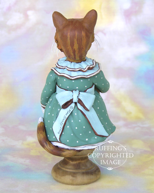 Suzannah the Ginger Tabby Cat, Original One-of-a-kind Folk Art Doll Figurine by Max Bailey