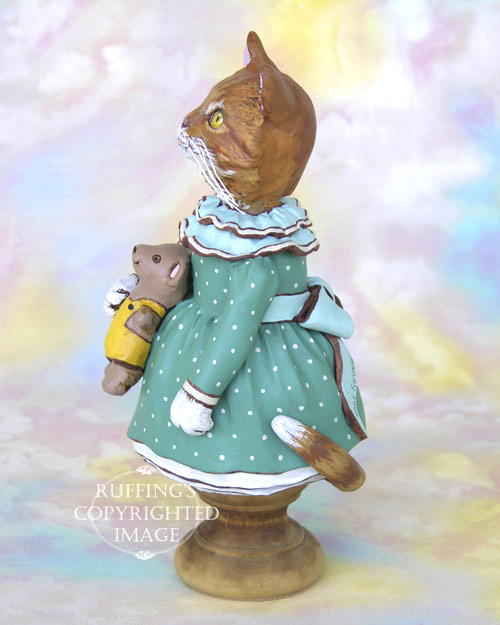Suzannah the Ginger Tabby Cat, Original One-of-a-kind Folk Art Doll Figurine by Max Bailey