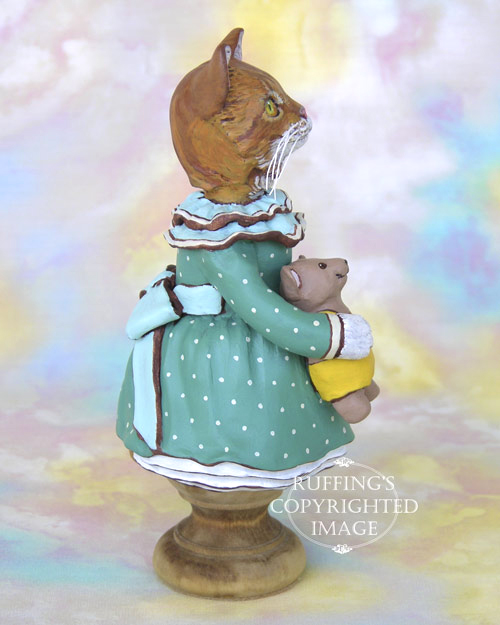Suzannah the Ginger Tabby Cat, Original One-of-a-kind Folk Art Doll Figurine by Max Bailey
