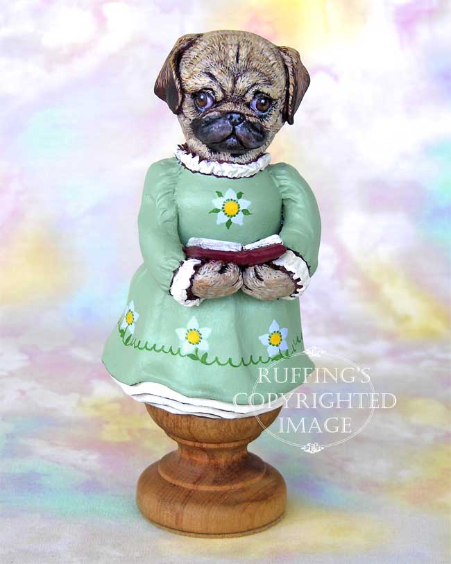 Tillie the Pug Dog Original Folk Art Doll Figurine by Max Bailey