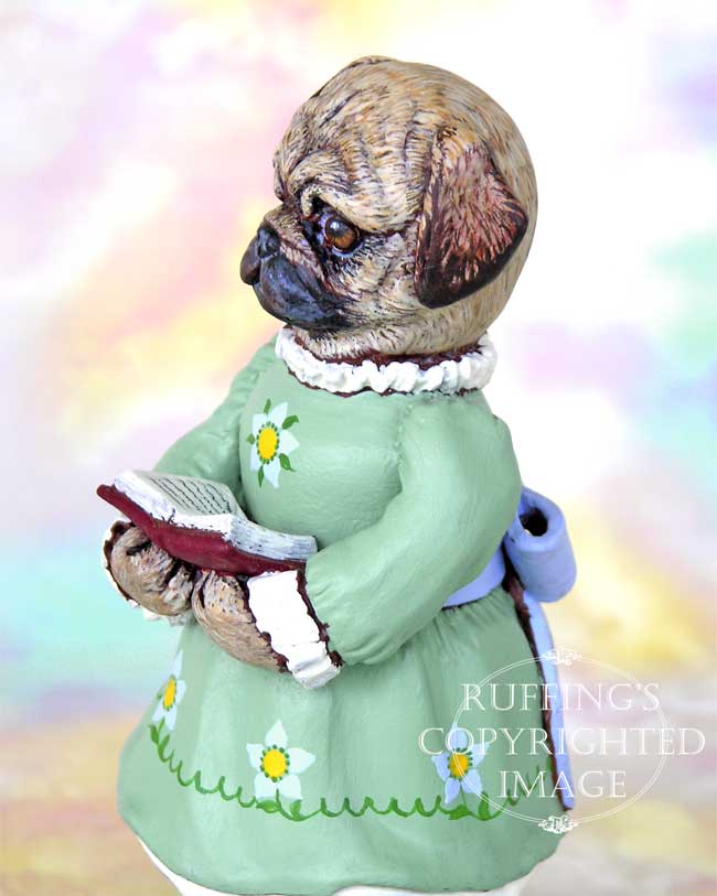 Tillie the Pug Dog Original Folk Art Doll Figurine by Max Bailey