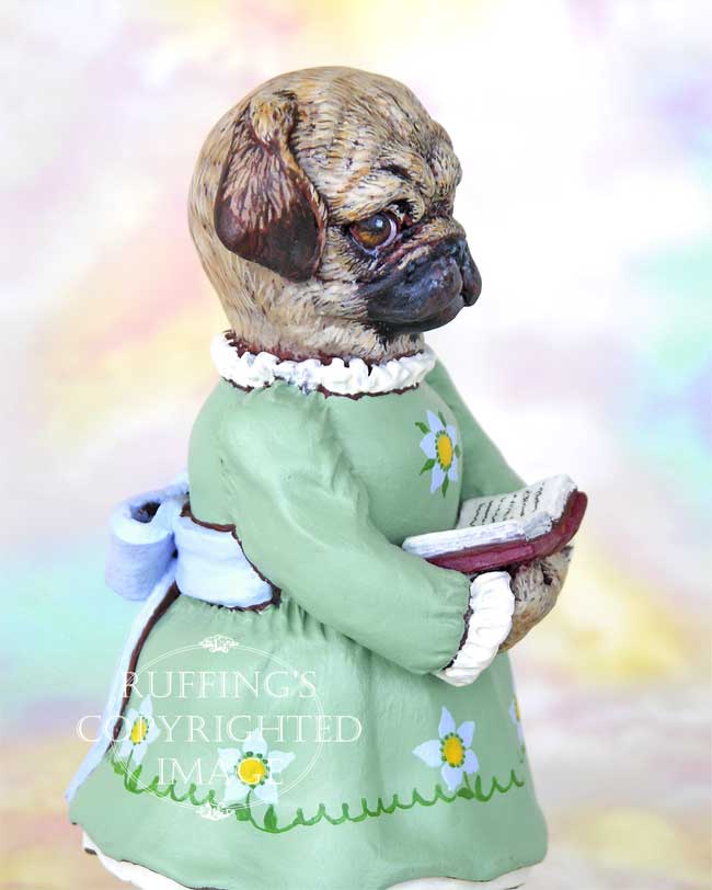 Tillie the Pug Dog Original Folk Art Doll Figurine by Max Bailey