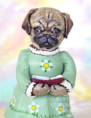 Tillie the Pug Dog Original Folk Art Doll Figurine by Max Bailey