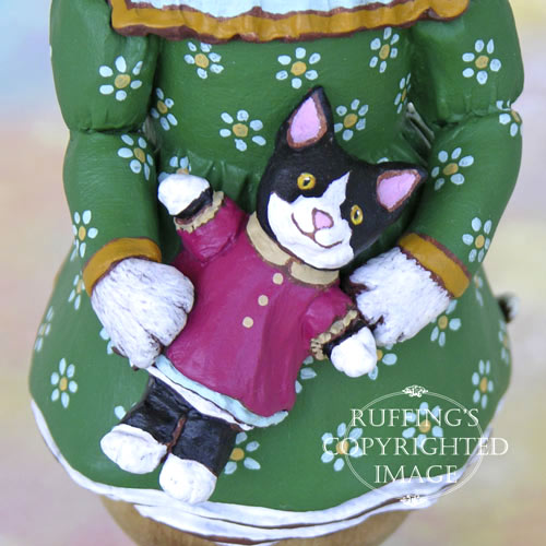 Wanda the Tuxedo Cat, Original One-of-a-kind Folk Art Doll Figurine by Max Bailey