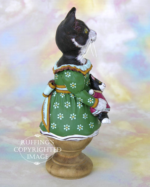 Wanda the Tuxedo Cat, Original One-of-a-kind Folk Art Doll Figurine by Max Bailey