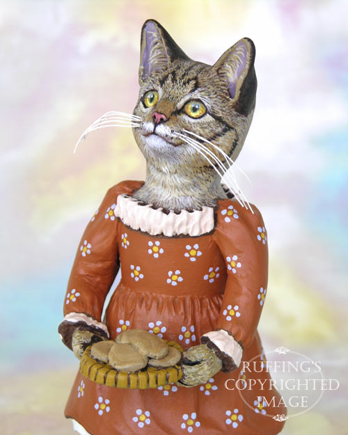 Winifred the Tabby Cat, Original One-of-a-kind Art Doll Figurine by Max Bailey