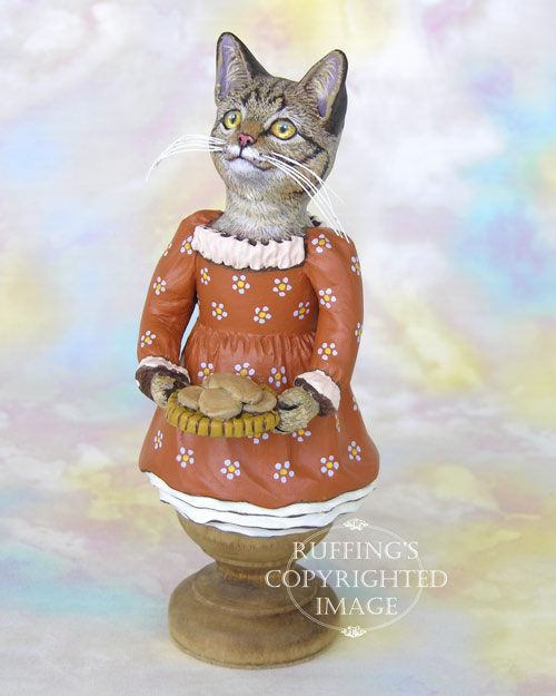 Winifred the Tabby Cat, Original One-of-a-kind Art Doll Figurine by Max Bailey